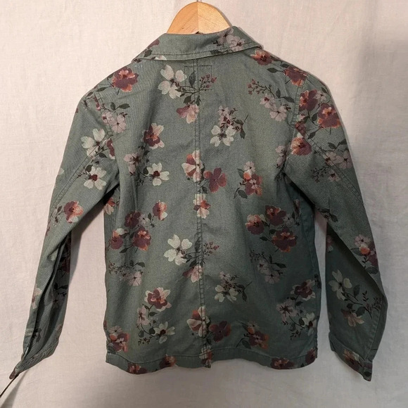 Oshkosh B'gosh green floral print denim jacket, girls size 14   G4 - Picture 2 of 6